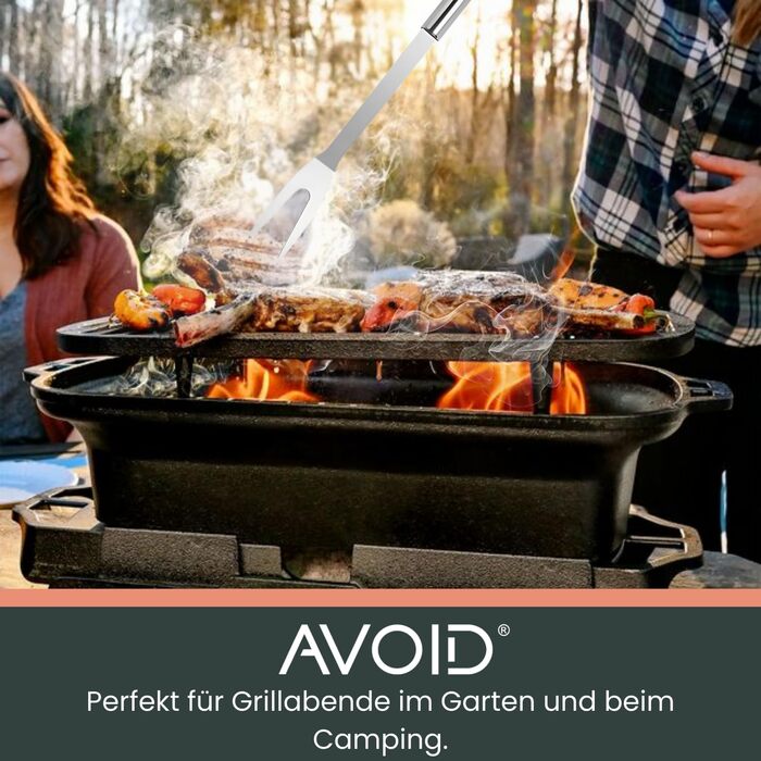Набір для гриля AVOID - 28 предметів. Якісний набір аксесуарів для гриля з нержавіючої сталі. Ідеальний подарунок для чоловіків, татуся. Комплект для барбекю.