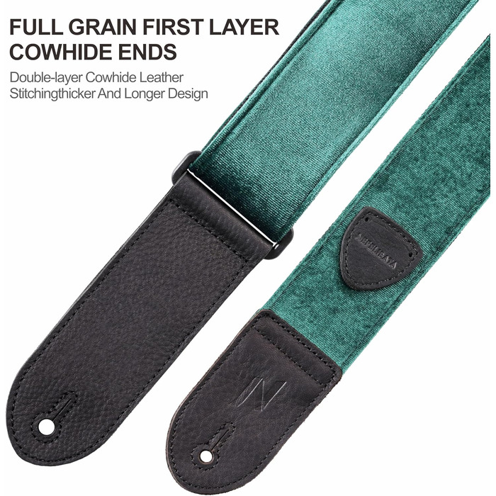 Гітарний ремінь Nefelibata з повного нубуку, вінтажний велюровий ремінь, безкоштовний подарунок: 4 медіатори + фіксатори ременя + кнопка для ременя, подарунок для бас-гітари, електро- та акустичної гітари (вишуканий фіолетовий, колір Різдва C#)