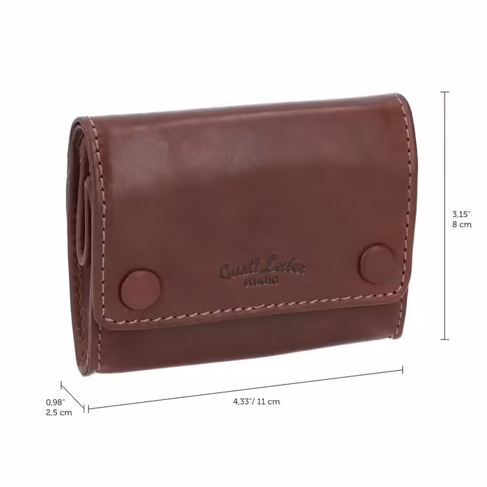 Gusti Tabaktasche Leather - Lutz Spinning Wheel Tobacco Pouch Fine Cut Pouch Brown Leather