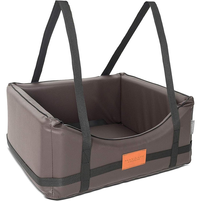 Автомобільний лежак для собак Mayaadi-Home з штучної шкіри, 65x55 см, коричневий