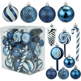 Набір прикрас на ялинку 40 шт. червоні кулі, пластик, Balu