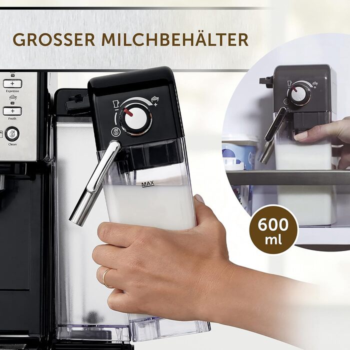 Breville Prima Latte II Espresso | Latte and Cappuccino Machine | 15-bar Professional Pump and Milk Frother | Silver [VCF108X], 19 Bar