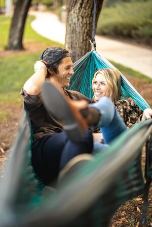 Гамак подвійний ENO DoubleNest Print Berge Zum Meer, сірий - для кемпінгу, 1-2 особи