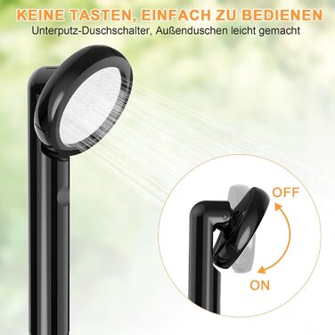 Портативна кемпінгова душова кабіна Forever Speed з акумулятором та шлангом 2м. Підходить для відпочинку на природі, миття авто, пляжу та подорожей.