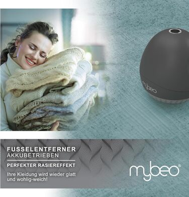 Електричний видалення ворсу MyBeo - бездротовий пристрій для видалення ворсу з одягу з USB-зарядкою, 2 змінні леза, колір Cool Grey