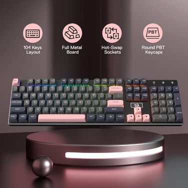 Redragon K660 (K556 TKL) RGB-ігрова клавіатура з провідним підключенням, механічна клавіатура TKL 80% з 87 клавішами та алюмінієвою основою, покращений Hot-Swap тихий лінійний червоний перемикач (104 клавіші з провідним підключенням, перемикачі Dragon Cha