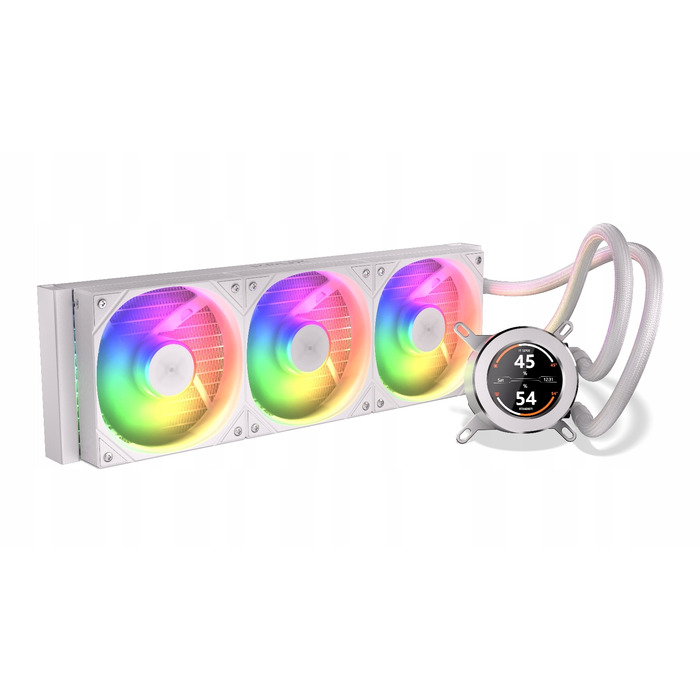 Рідинне охолодження AIO KRUX HydroGlance 360 ARGB LCD White, LCD-дисплей
