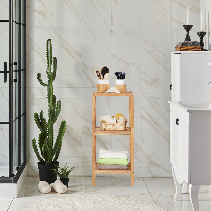Relaxdays Walnut 3-Tier Shelf