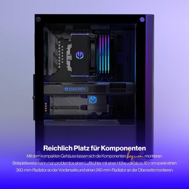 Корпус для ПК Endorfy Ventum 200 ARGB, ATX, з 4 вентиляторами 120 мм ARGB, скло, Mesh-фасад, широка сумісність з охолодженням