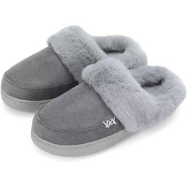 Тапочки зимові жіночі/чоловічі NineCiFun, теплі, з флісу, антиковзкі, для дому та вулиці, сірі, 40/41 EU