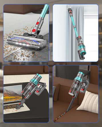 Бездротовий акумуляторний пилосос YU7 580W з потужністю всмоктування 47000Pa, час роботи до 70 хвилин, сенсорний екран, для килимів, шерсті тварин, твердих поверхонь