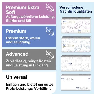 Tork Xpress Mini Spender for Multifold Towels White H2, Single Towel Dispensing, Elevation Design, 552100