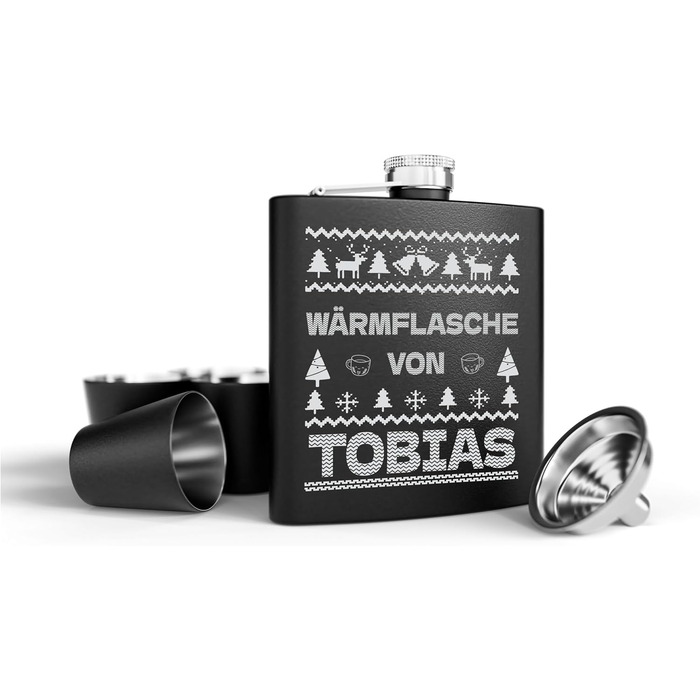 Набір фляг з гравіюванням - персоналізований з іменем - ідеальний подарунок на весілля та для чоловіків - нержавіюча сталь (дизайн 9)