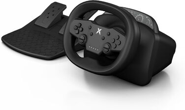 Руль для ПК DOYO з педалями та перемикачем передач, 270° оберт, Bluetooth, вібрація, сумісний з PC, PS3, PS4, Switch, Android, чорний