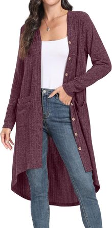 Кардиган жіночий GRECEREE з ґудзиками та V-подібним вирізом, літній (XXL, Рожевий)