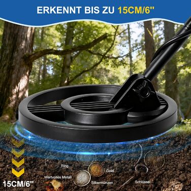 Металодетектор професійний для дорослих, початківців та дітей – легкий, високоточний, водонепроникний, з регульованою довжиною (78–107 см), чорний