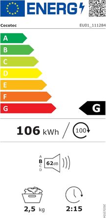 Компактна сушарка для одягу Cecotec Bolero DressCode Dry 3150V, 950 Вт, 6 програм, біла