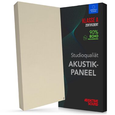 Акустична панель Addictive Sound Premium для поглинання шуму, бежева, 100x50x11 см