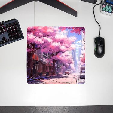 Tilt Premium килимок для миші XXL 1000x500x4 мм | Ігровий килимок для миші | Нековзна підкладка на стіл | Водостійкий мат для столу (30 x 30 см, Sakura City)