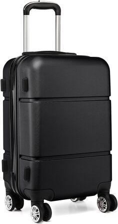 Чемодан ручної поклажі KONO з жорсткою оболонкою, на колесах, 55x38x22 см, 33 літри, ABS, чорний