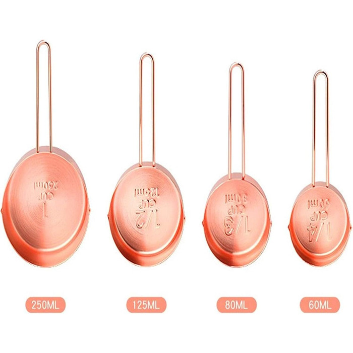 CMBSSTBB Measuring Spoons, Measuring Cups, Measuring Spoon Set, Cake Measuring Cups, Baking Tools, Buckle, Measuring Cups, Measuring Spoon Set, Rose Gold (Rose Gold, Measuring Cups 4 Pieces) (Rose Gold Measuring Cups 4 Pieces)