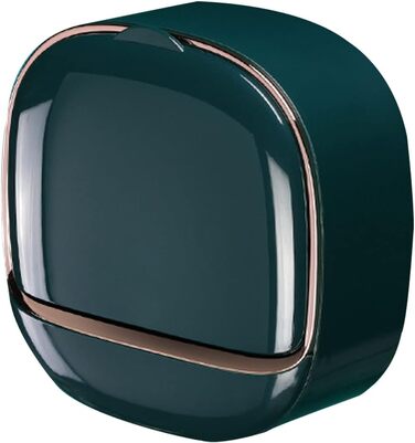 Настінна мильниця Flip-Deckel без свердління з піддоном для мила, вологостійка, для ванної та кухні (Темно-зелений)