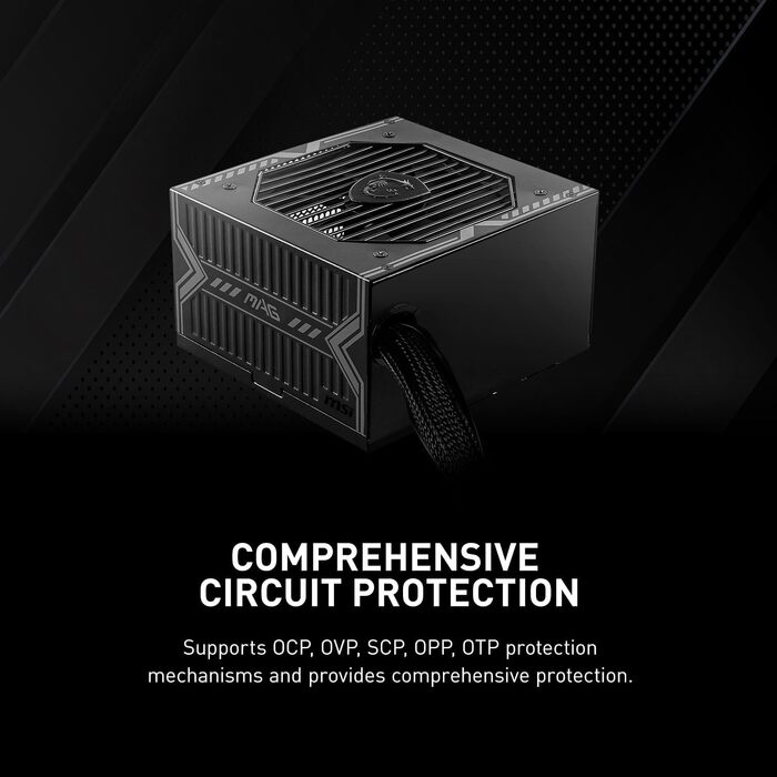 Блок живлення MSI MPG A1000G PCIE5 1000W, 80 Plus Gold, ATX 3.0, PCIe 5.0, повністю модульний