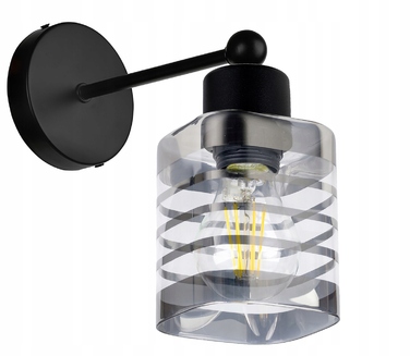 Настінний світильник-бра в стилі лофт, скляний плафон, цоколь E27