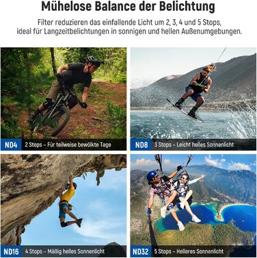 Фільтри NEEWER CPL ND для GoPro Hero 13 12 11 10 9: комплект 6 шт. (CPL, ND8, ND16, ND32, ND64, ND1000)