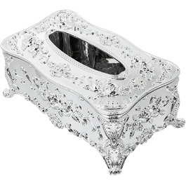 WINOMO 1 Pcs Tissue Box, Tissue Box, Pocket Tissue Box, Retro Tissue Box, Cosmetic Tissue Box, Wet Wipe Box, Tissue Box Dispenser for Office, Kitchen, Living Room, Bedroom, Desk, Silver 1