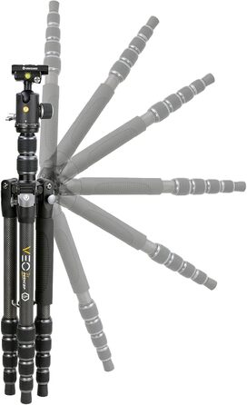 Подорожній штатив Vanguard Veo 3T 235CBP з куляльною головкою, карбоновий