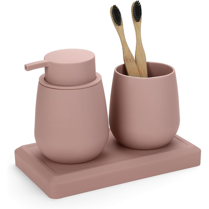 Набір для ванної кімнати AJEUNGAIN: сірий органайзер з мильницею та стаканчиком для зубної пасти, набір з 3 предметів