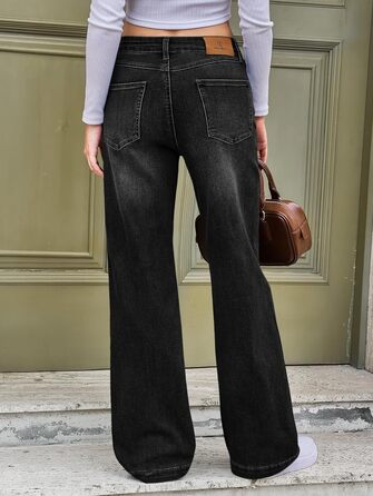 Джинси жіночі Cicy Bell Baggy висока талія, широкі штанини, чорні, розмір 44