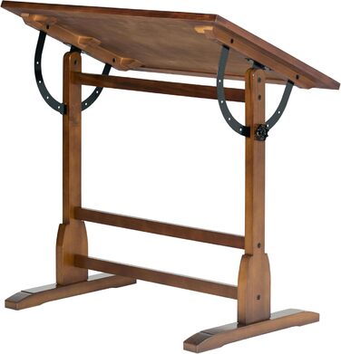 Adjustable Craft Table with Rustic Oak Top - Studio Desk for Hobbies & Art