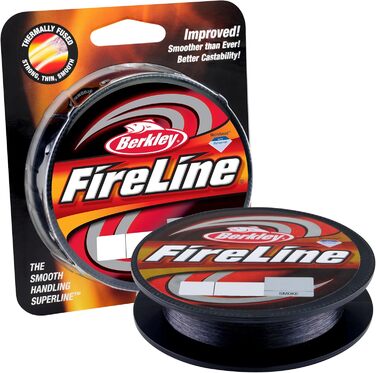 Плетена рибальська ліска Berkley FireLine Fused Original 8-жильна, надміцна та зносостійка, для делікатної ловлі, 0,10 мм, 6,2 кг, 300 м, димчаста