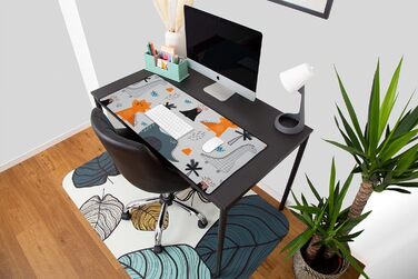 Килимок для столу XXL, ігровий Mousepad, Pad для клавіатури, стильний аксесуар для столу - покращує точність та швидкість, миється, ВОДОНЕПРОНИКНИЙ (DARK ) (Жовтий, Сірий)