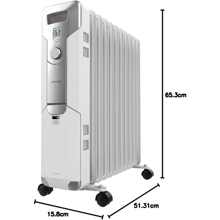 Конвектор масляний Cecotec ReadyWarm 11000 Space, 2500 Вт, 11 ребер обігріву, 3 режими, 25 м², білий