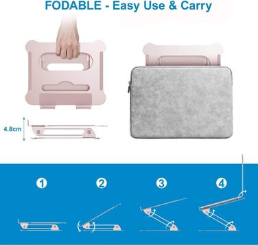 DUCHY Adjustable Laptop Stand - Ergonomic Laptop Riser for MacBook, Tablets & Laptops (10-17 inch) - Rose Gold