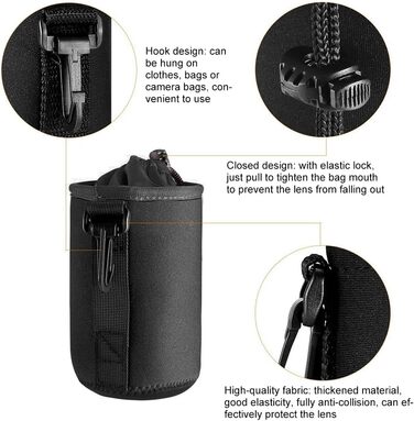 Водонепроникні захисні сумки для об'єктивів камери (2шт, M/L)