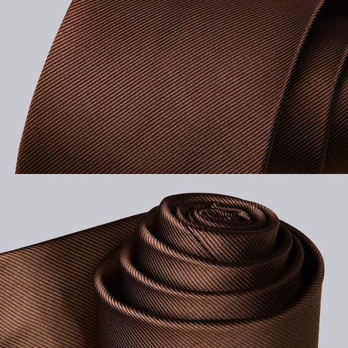 Костюм для весілля HISDERN: краватка, нагрудна хустинка та краваткова затискачка, однотонні кольори, універсальний розмір, коричневий