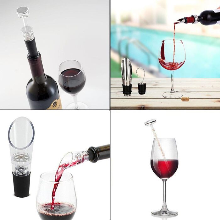 Corkscrew, GWCLEO Luxury Wine Opener with Elegant Gift Box, Sommelier Set with Bottle Opener, Foil Cutter, Wine Aerator, Drip Rings, Wine Stoppers, Wine Pourer, Wine Thermometer, Wine Vacuum Pump