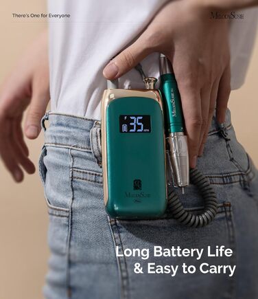 Професійний електричний набір для манікюру та педикюру MelodySusie, перезаряджається, для апаратного манікюру, бездротовий, зелений