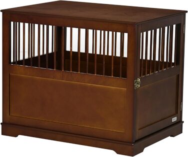 Клітка для собак PawHut, переноска для тварин, собача будка для середніх собак, переноска для собак в приміщенні, клітка для тварин з замком, коричнева, 80,5 x 59,5 x 67,5 см