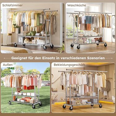 Підвісна шафа для одягу з висувною конструкцією та двома сітчастими полицями, максимальне навантаження 200 кг, великий об'єм для зберігання одягу та аксесуарів