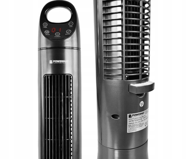 Колонний вентилятор Powermat SATIN TOWER-80, сріблястий/сірий