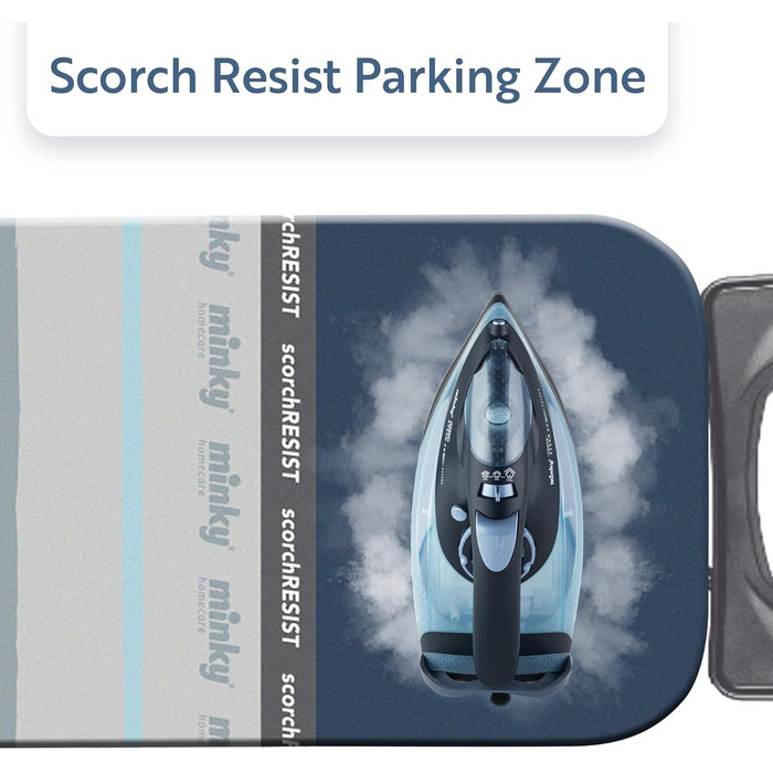 Гладильна дошка Minky Extra широка з підставкою для парогенератора, чорна HH40707103K