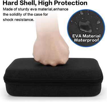 Органайзер для кабелів Teskyer, чорний, жорсткий кейс, водонепроникний, 14 x 22 x 6,5 см