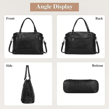 Сумка жіноча VINBAGGE PU шкіра шопер Vintage чорна для офісу та щодня