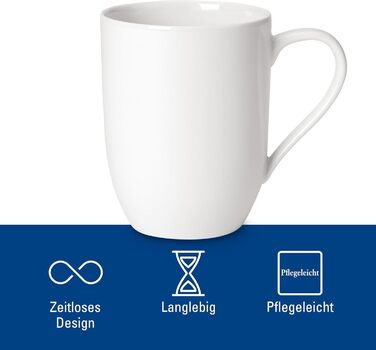 Набір чашок Villeroy & Boch For Me 2 шт, 290 мл, білі, для кави та чаю, преміум порцеляна, можна мити в посудомийній машині та використовувати в мікрохвильовій печі