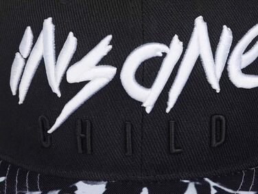 Кепка Snapback Nebelkind Insane Child чорно-біла, універсальний розмір, регульована, унісекс, якісна бейсболка в стилі streetwear
